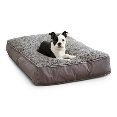 Kensington Garden Buster Deluxe Cozy High Pile Fleece Rectangle Pillow Dog Bed - Gray - S | Target