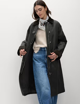 Cotton Rich Collared Utility Car Coat | Marks and Spencer US