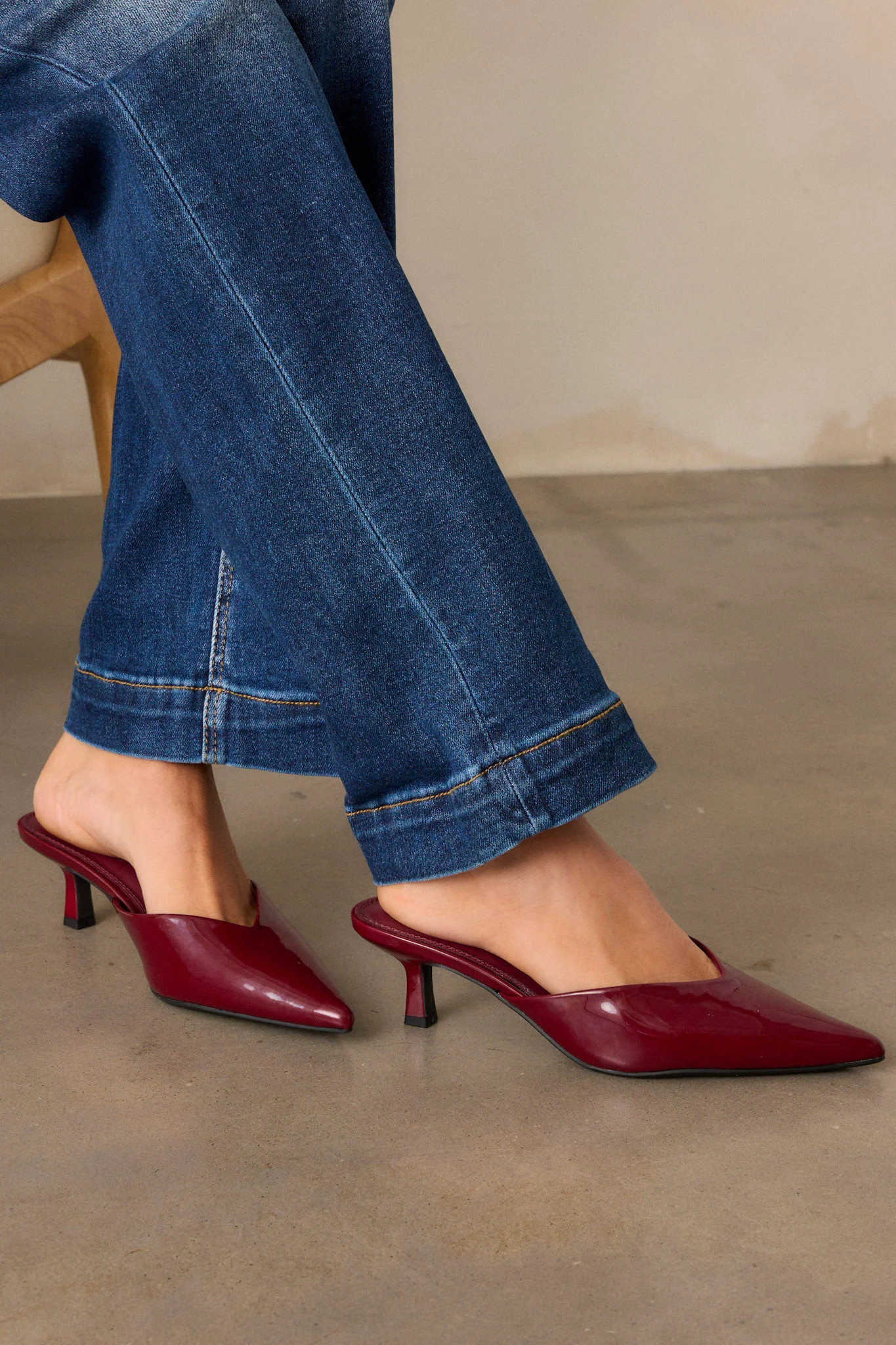 Wild Is the Wind Burgundy Mule Heels | Red Dress