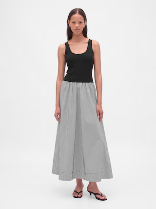 Mixed Media Drop-Waist Maxi Dress | Gap (US)