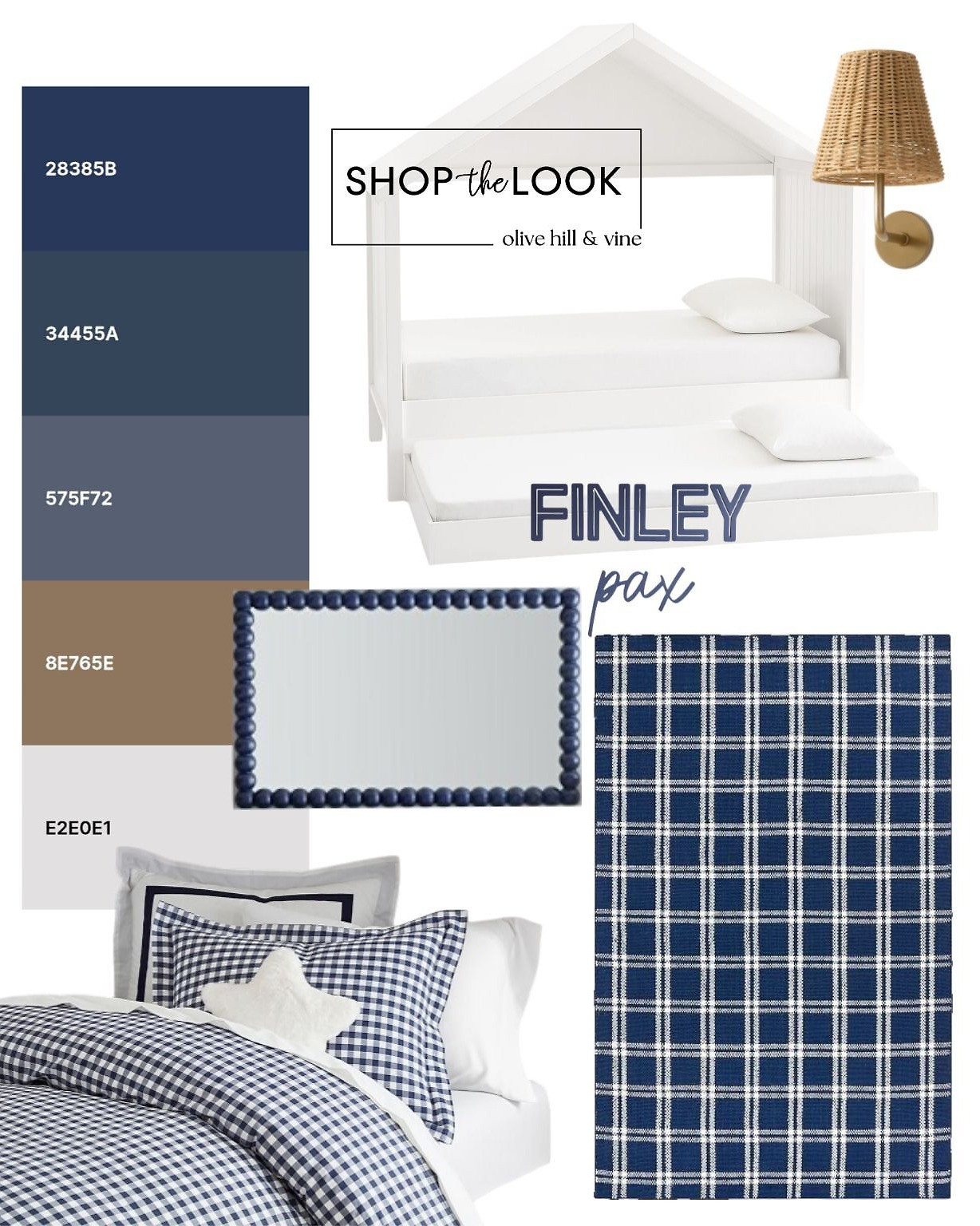 Crisp navy, soft slate, and warm wood come together for a classic-cool kid’s room we’re loving. A charming house bed, woven sconce, gingham layers, and plaid rug strike the perfect balance of playful, tailored, and timeless. 

 

#LTKmomlife #LTKHome #LTKKids