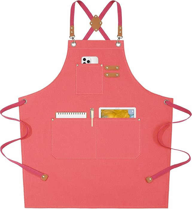 AFUN Chef Aprons for Women Men with Oversized Pockets, 12-Ounce Cotton Canvas Cross Back Water Re... | Amazon (US)