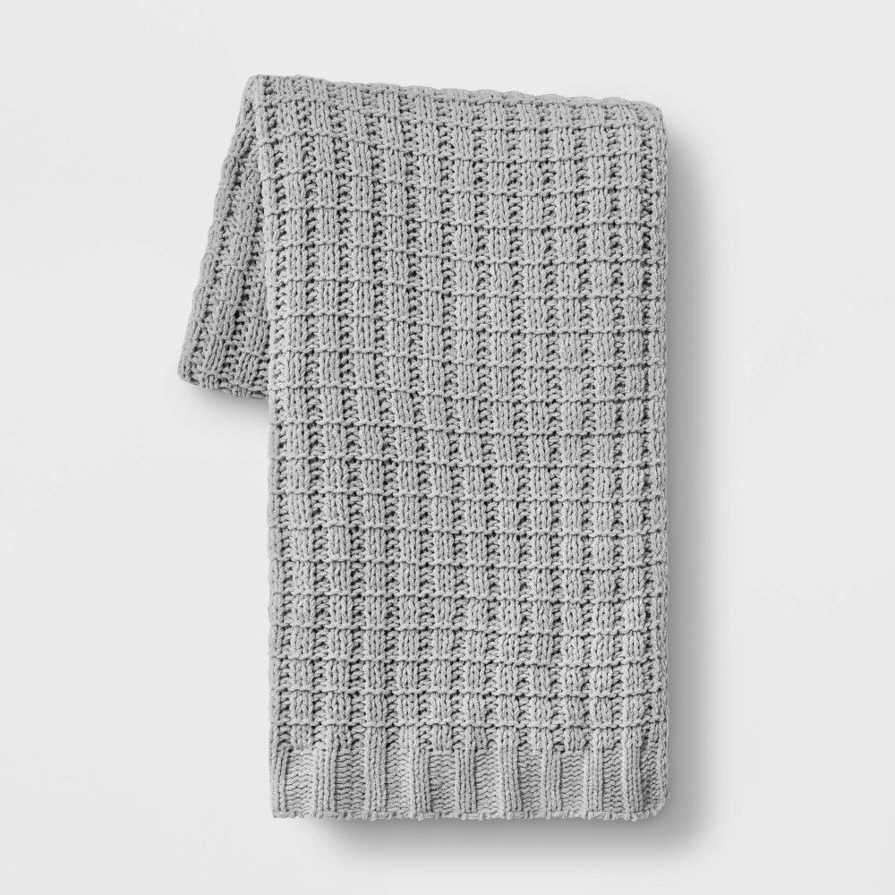 Solid Chenille Throw Blanket Gray - Threshold™ | Target