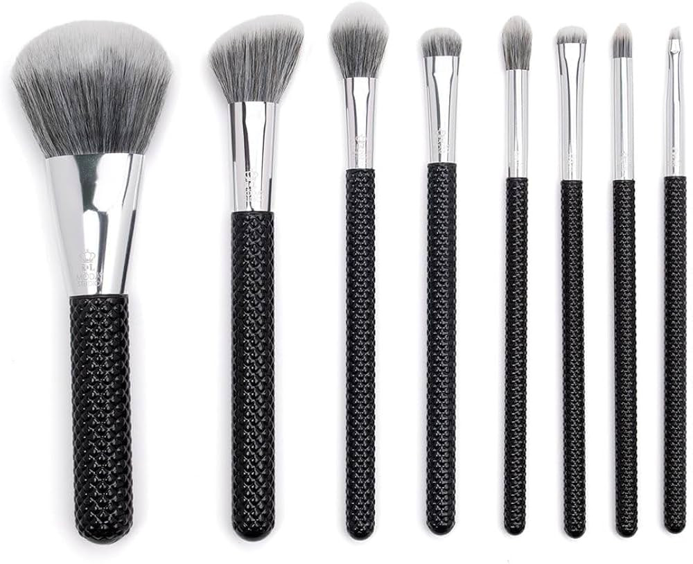 MODA Studio 8pc Pro Glam Makeup Brush Set, Includes - Powder, Contour, Glow, Shader, Crease, Smud... | Amazon (US)