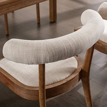 chairus Mid Century Dining Room Chairs Set of 4 Comfy Linen Fabric Wooden Side Chairs with Uphols... | Amazon (US)