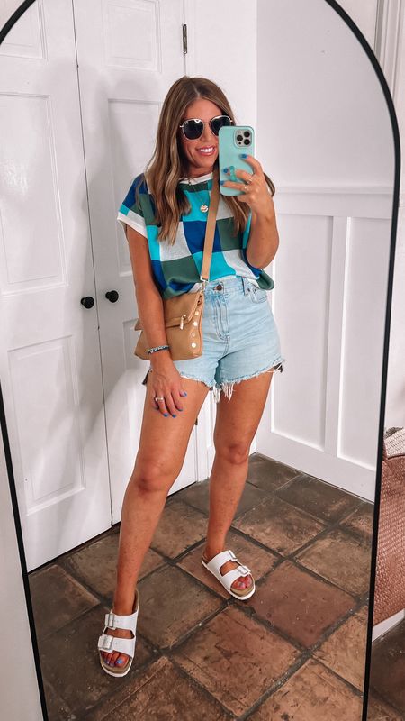 Casual summer outfit

Amazon cap sleeve color block sweater - I sized up to a large

My favorite high-rise relaxed denim shorts from Madewell - tts

Naot leather sandals- tts & so comfy

Hammitt vip large crossbody 


#LTKOver40 #LTKStyleTip #LTKItBag