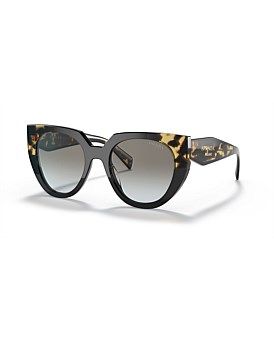 David Jones Prada Cat Eye Grey Gradient Female Sunglass in Black | David Jones (Australia & New Zealand)