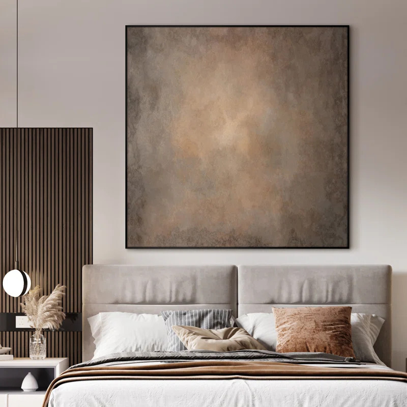 Abstract Brown Modern Rustic Minimalist Illustrations Extra Large Framed Wall Art - Digital Print | Wayfair North America
