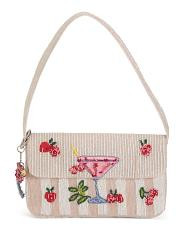Beaded Pina Colada Flap Over Shoulder Bag | TJ Maxx