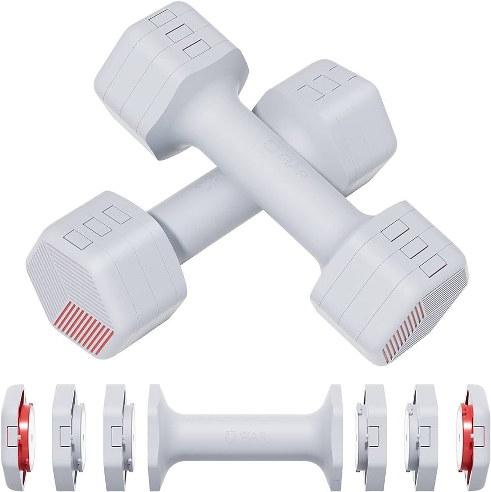 Fiar Adjustable Weight Dumbbells Set- A Pair 4lb 6lb 8lb 10lb (2-5lb Each) Free Weights Set for H... | Amazon (US)