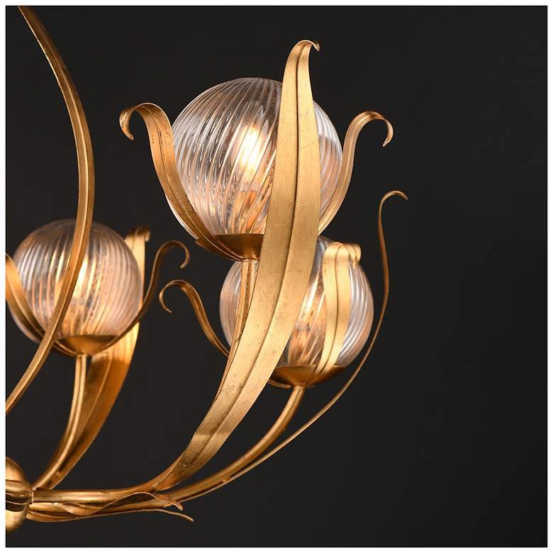 Maxim Firenze 38" Wide Gold Leaf 6-Light Chandelier - #4466X | Lamps Plus | Lamps Plus