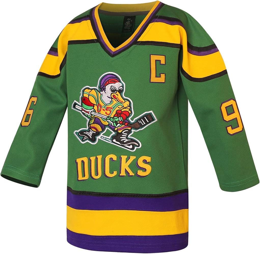 Youth Mighty Ducks Jersey Charlie Conway #96 Adam Banks #99 Movie Ice Hockey Jersey for Kids | Amazon (US)