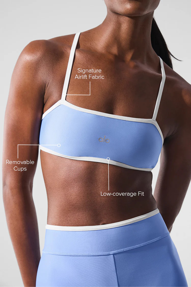 Airlift Charger Bra - Crystal Clear Blue/White | Alo Yoga