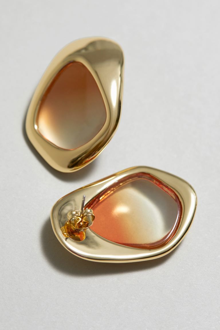 Radiant Resin Earrings - Gold/Amber - Ladies | H&M GB | H&M (UK, MY, IN, SG, PH, TW, HK)