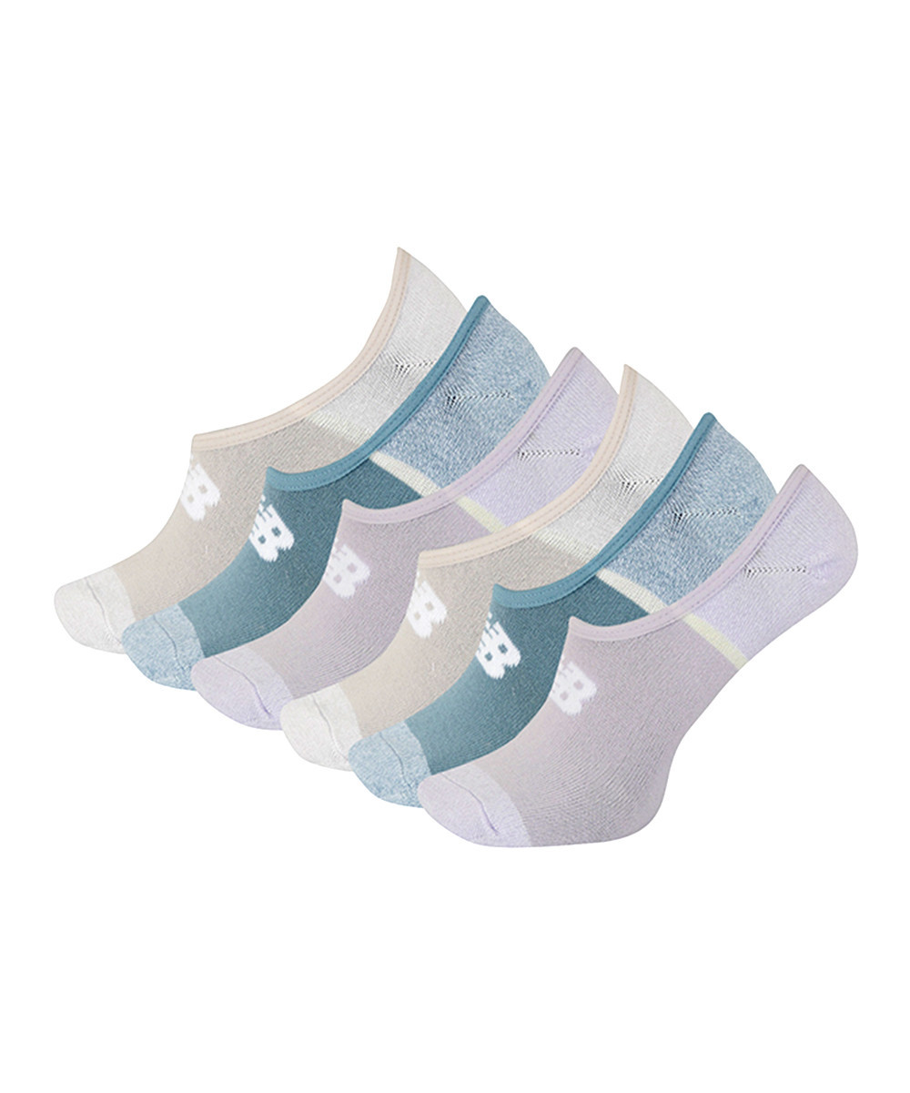 New Balance Women's Socks THI - Blue & Beige Ultra Low No Show Six-Pair Socks Set - Women | Zulily