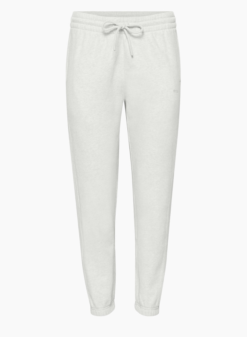 Aritzia Sweatfleece Women's Cozy Fleece Boyfriend Sweatpant in Heather Cloud White | 2XS | Aritzia