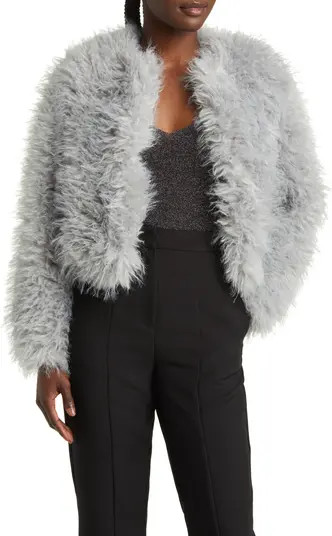 MANGO Faux Fur Crop Jacket | Nordstrom | Nordstrom