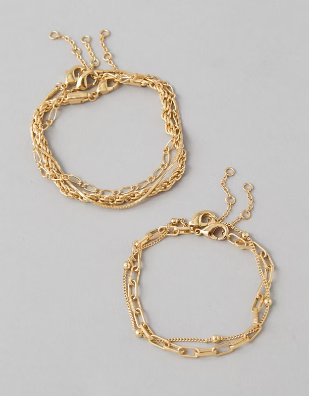 AEO Gold-Tone Bracelets 5-Pack | American Eagle Outfitters (US & CA)