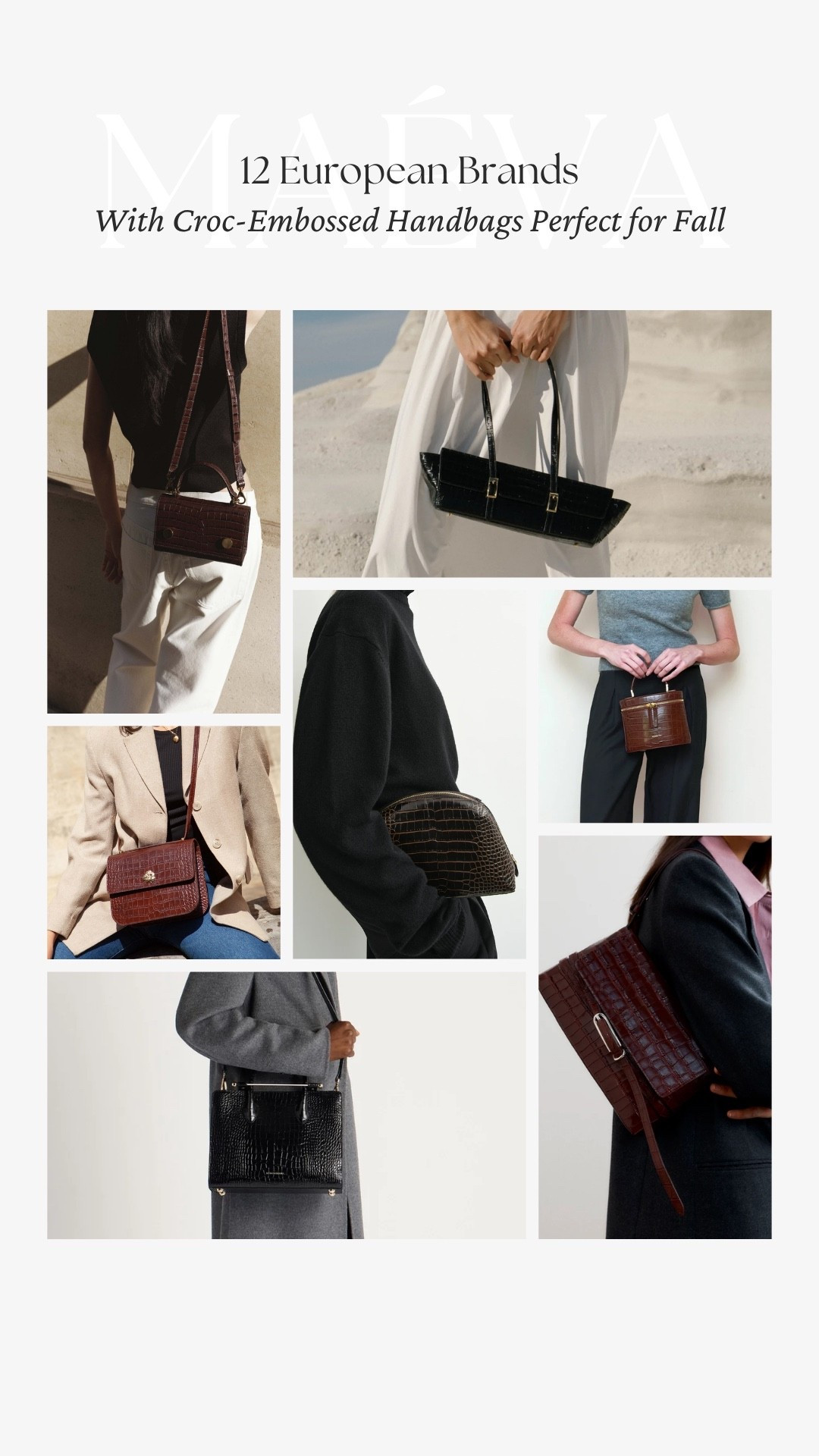 12 European Brands With Croc-Embossed Handbags Perfect for Fall 👜

Croc-embossed leather feels especially perfect for fall! From rich chocolate browns and deep burgundy to warm tan and classic black, I’ve been seeing so many beautiful croc-embossed handbags as we move into the season 🤎

For this edit, I rounded up 12 European brands with croc-embossed bags I’m currently loving for fall, from new arrivals and seasonal updates to timeless styles that will work just as beautifully beyond the season 🤍

Whether you’re searching for a handbag for fall, looking to discover a new European brand, or simply want a little inspiration for the season ahead, I hope you enjoy this edit!

📍 Discover the full edit now live on maevawithamour.com, where you can explore all 12 European brands in detail, learn more about each of them and shop the handbags

👜 You can also find the complete edit, plus more French and European handbag discoveries, on ShopMy @ maevawithamour under ‘French & EU Bags’ - link in bio

👉 Save this post for your next handbag search, and follow for more French & European brand discoveries, thoughtful shopping edits, and timeless style inspiration

With Amour, M.

@PARIS/64 @Strathberry @Elleme

#LTKootd #LTKstorytime #LTKTravel