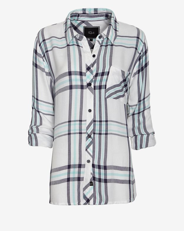 Rails Plaid Shirt: Mint/Navy | Intermix