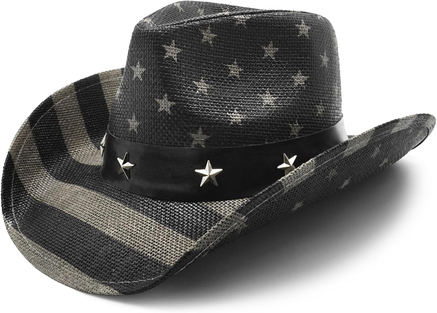 Vintage USA American Flag Cowboy Hat Classic Tea Stained Patriotic Western Cowboy Cowgirl Hat wit... | Amazon (US)