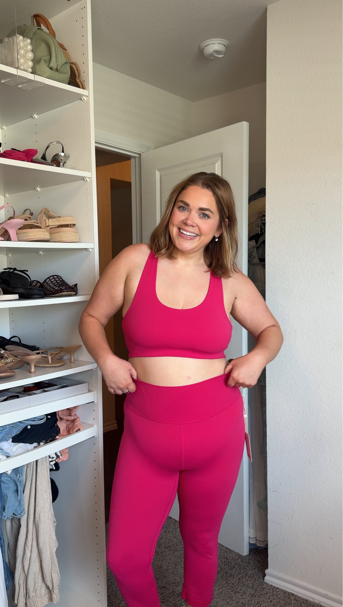 Quince workout set wearing xl with plenty of room in the capris

#LTKMidsize #LTKPlusSize