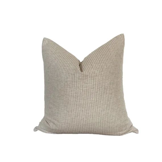 Neutral Stripe Pillow Cover Woven Cream Pillow Designer - Etsy | Etsy (US)