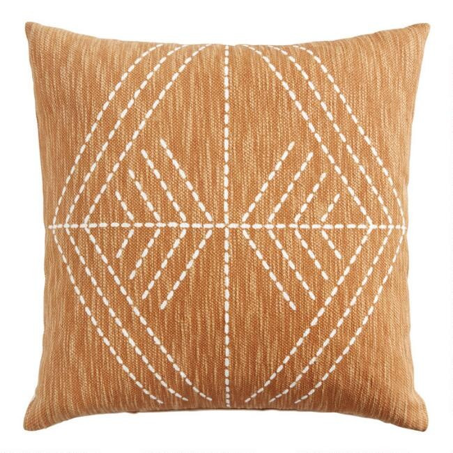 Rust Geo Printed Throw Pillow | World Market