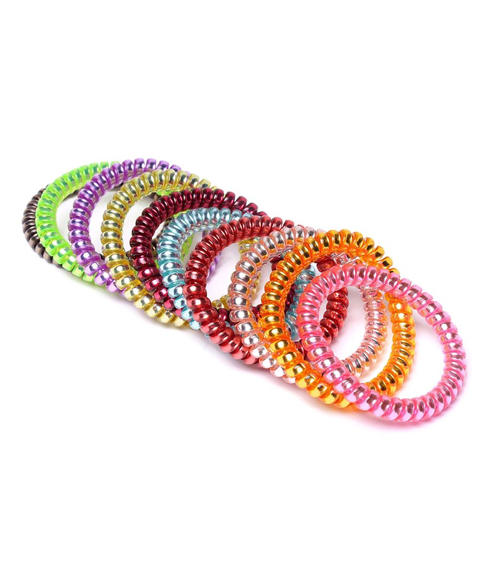 Ella & Elly Women's Hair Ties Multi-color - Jewel-Tone Spiral Hair Tie Set | Zulily
