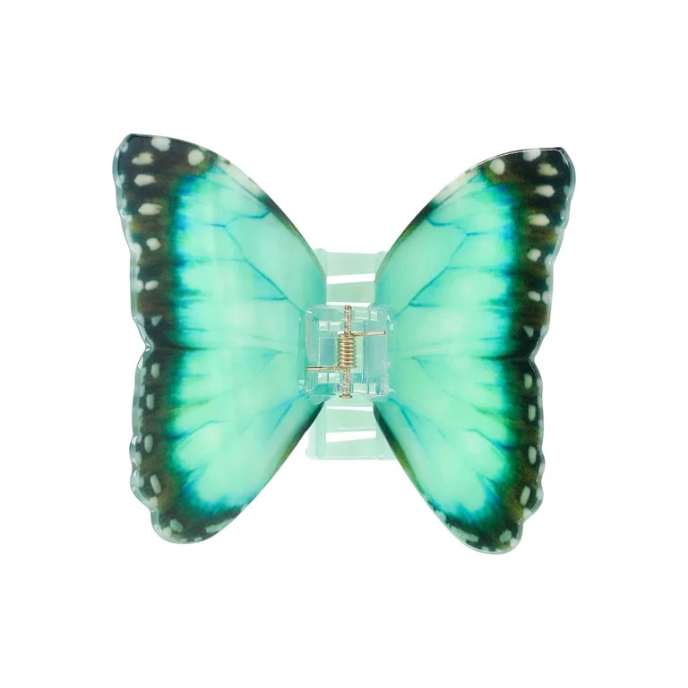 No Boundaries Butterfly Hair Claw Clip, Aqua, Women's | Walmart (US)