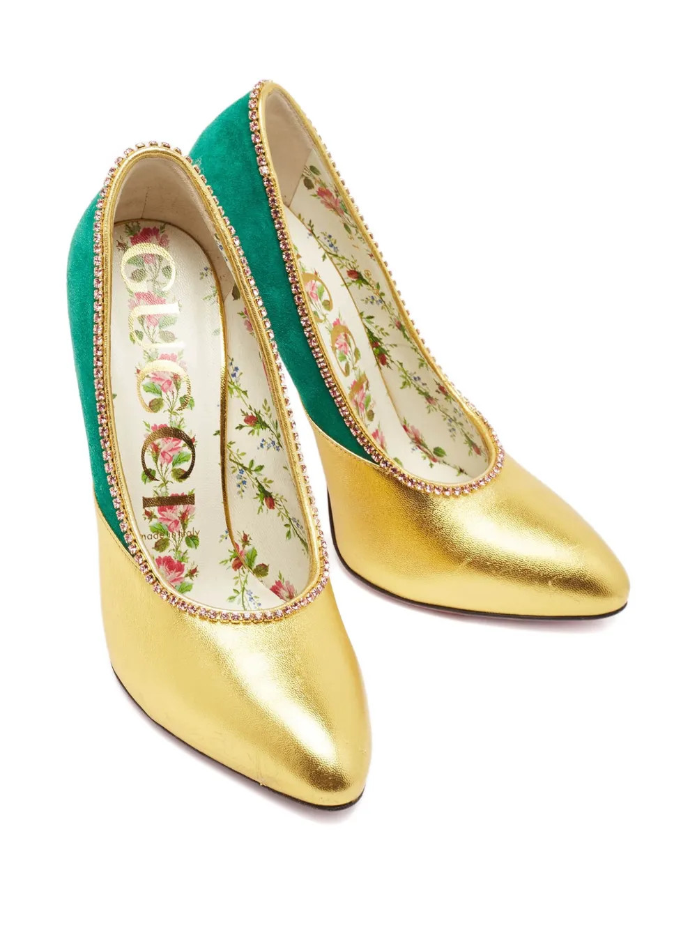 Gucci Pre-Owned 125mm Crystal Pumps | Yellow | FARFETCH UK | Farfetch Global