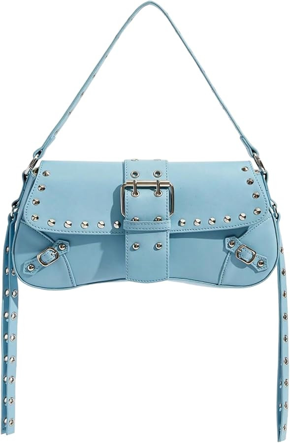 Verdusa Women's Y2K Purse Trendy Goth Studded Punk Leather Shoulder Bag 2000s Purse | Amazon (US)