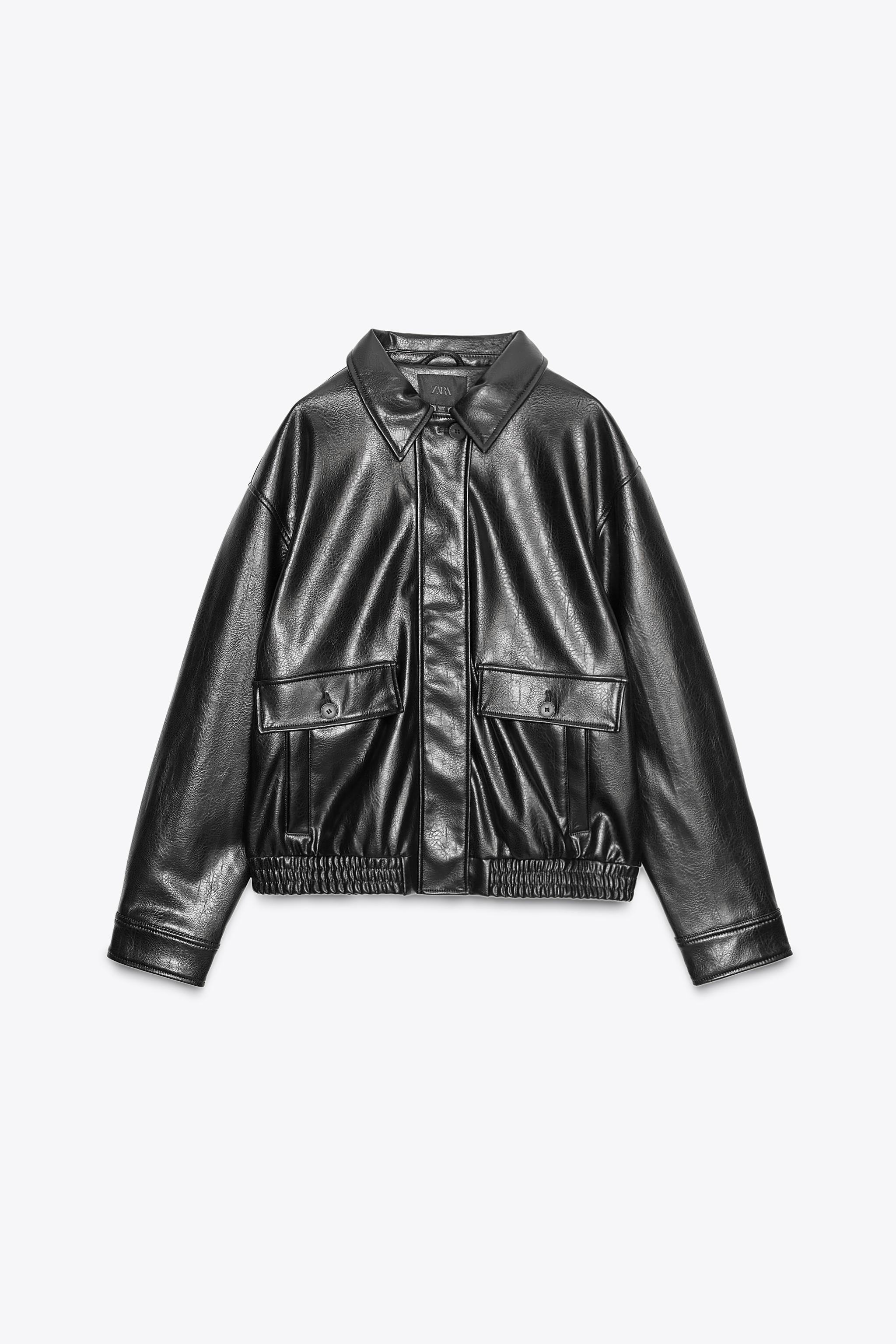 FAUX LEATHER BOMBER JACKET | Zara US