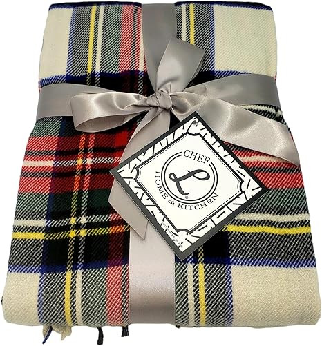 CHEF L HOME & KITCHEN Plaid Throw Blanket: Lightweight Throw Blanket- Lap Blanket - Throw Blanket... | Amazon (US)