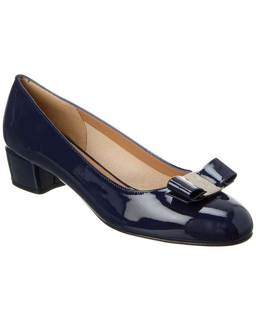 Ferragamo Vara Bow Patent Pump | Shop Simon