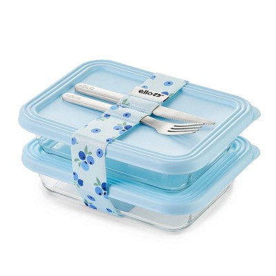 Ello Everyday 7pc Lunch Stack Food Storage Containers Blue Blueberry | Target
