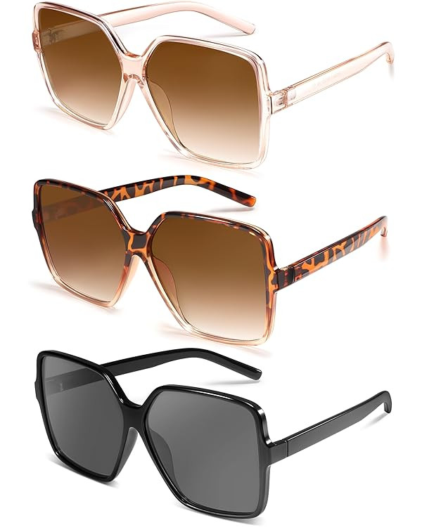Dollger Oversized Square Sunglasses for Women Big Large Wide Fashion Shades for Men UV Protection... | Amazon (US)