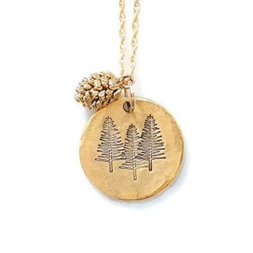 Pine Tree Necklace, Pinecone Necklaces for Women, 3 Pines Necklace, 18 inches, 14k Gold-filled Ch... | Amazon (US)