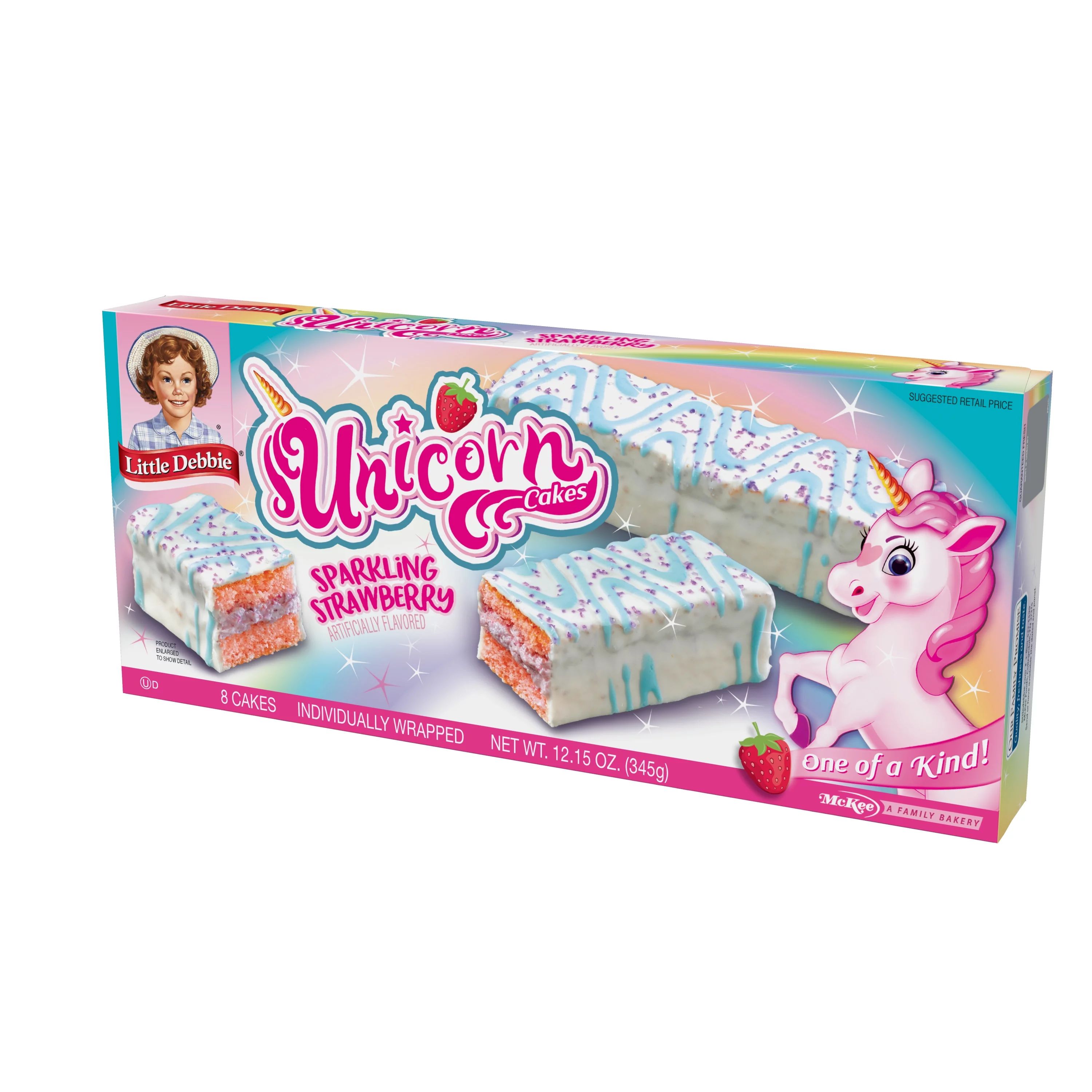 Little Debbie Strawberry Unicorn Cakes, 12.15 oz, 8 Count Per Box, 1 Box Total | Walmart (US)