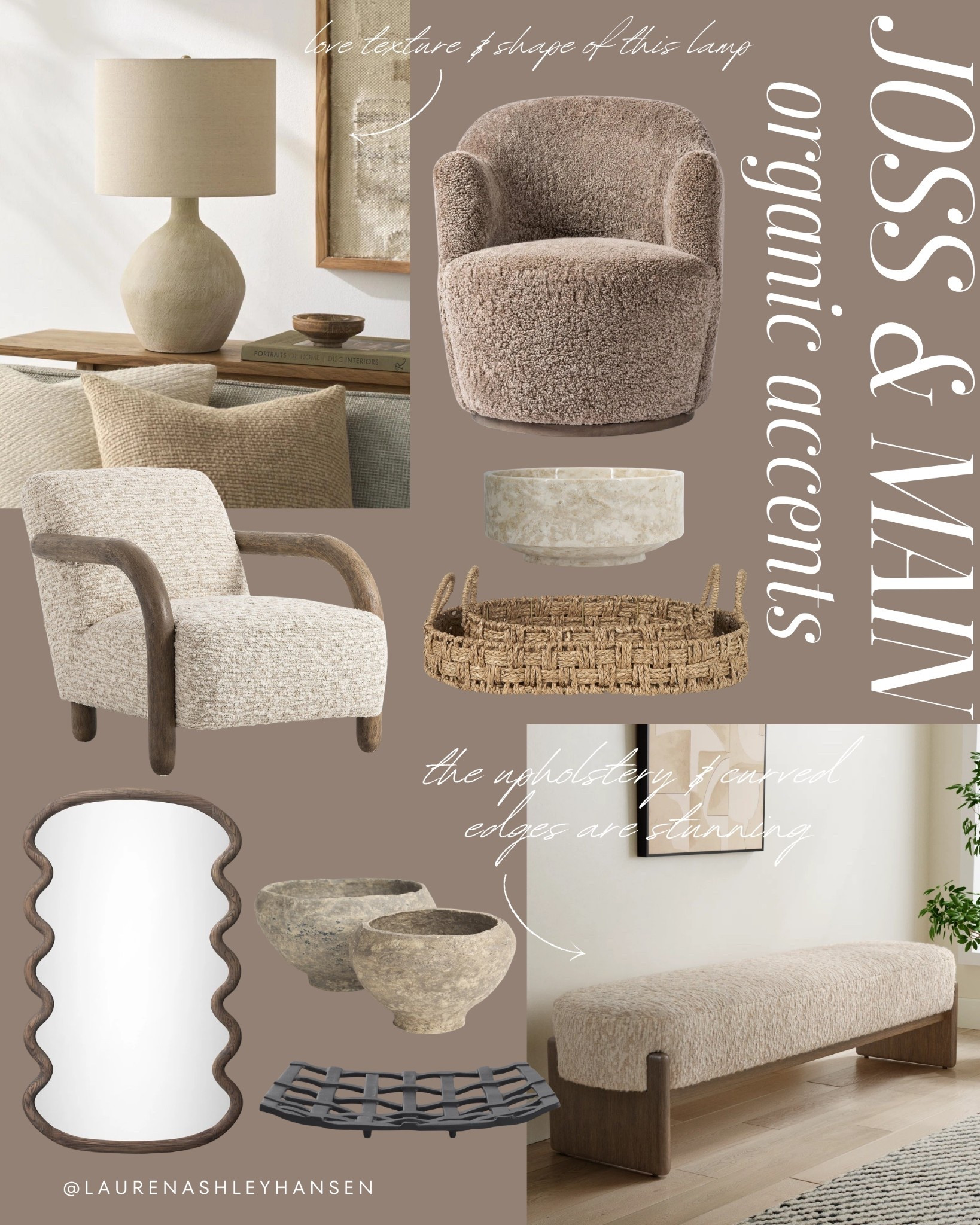 Joss & Main new arrivals I am eyeing! I’m all about the organic accents. Whether it be upholstery, wood, or stone—I love mixing materials for a natural textural look. 

#LTKHome