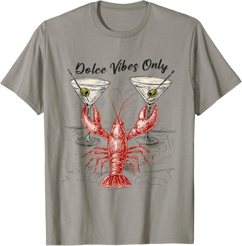 Dolce Vibes Only Italian Summer Martini Red Lobster T-Shirt | Amazon (US)