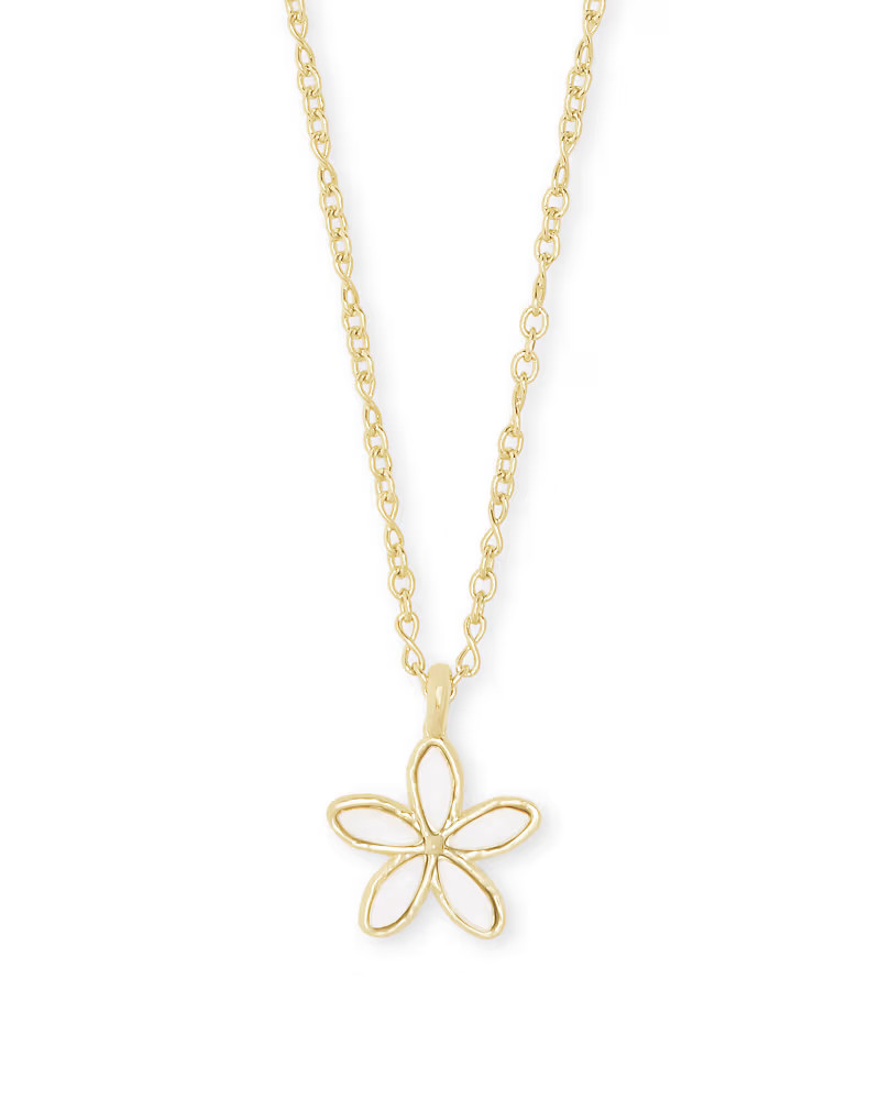 Kyla Flower Gold Pendant Necklace in White Mother of Pearl | Kendra Scott