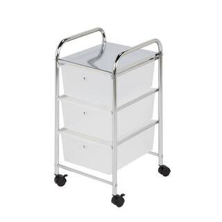 Honey-Can-Do 3-Drawer Plastic Storage Cart on Wheels, Clear/Chrome | The Home Depot