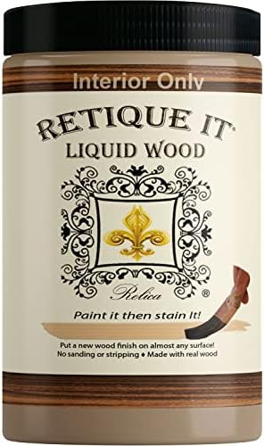 Retique It Liquid Wood - Light Wood Quart - Paint it Then Stain it - Stainable Wood Fiber Paint -... | Amazon (US)