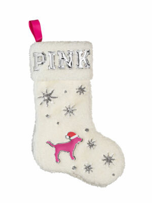 Victoria's Secret PINK Dottie Clause White Sherpa Christmas Holiday Stocking NWT | eBay | eBay US