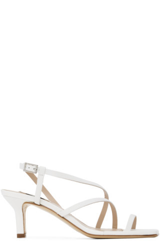 White Twist Strappy Sandals | SSENSE