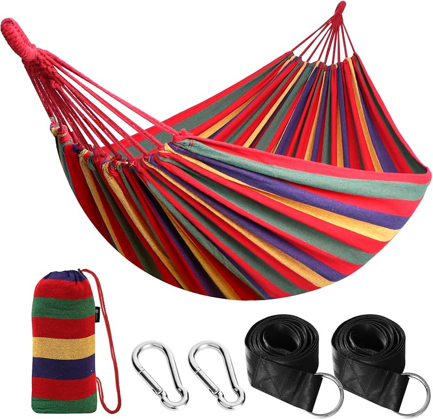 ANYOO Cotton Hammock Portable Camping Hammocks for Hanging Sturdy Garden Comfortable Fabric Hammo... | Amazon (US)