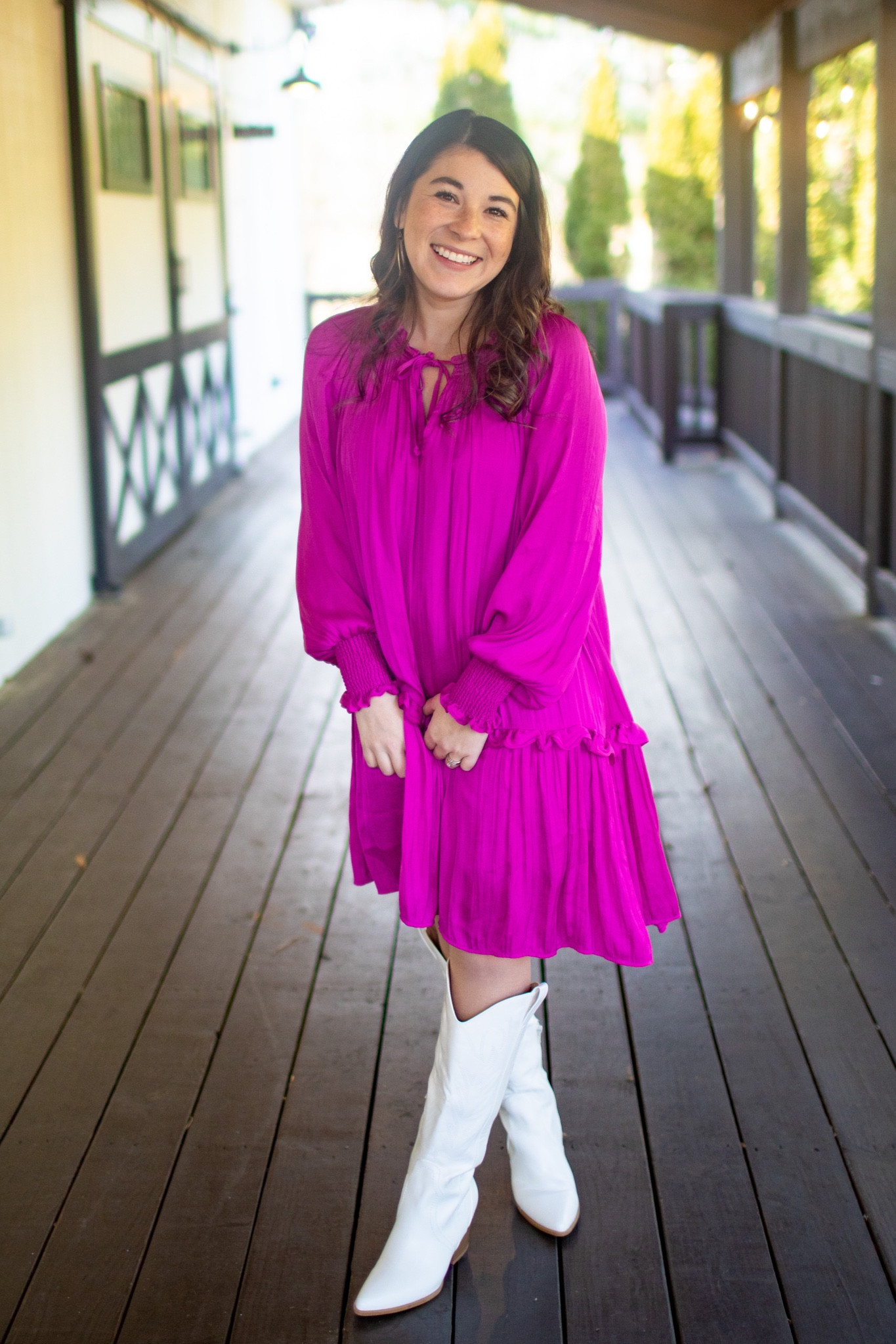 Ignore the hot pink dress & focus on the boots! 💕 I cannot rave about these enough. THEY ARE SO COMFORTABLE. On Amazon & so affordable. But if you're looking for a hot pink tunic to pair with them for VDay, this Anthropologie Giuliana tunic dress is all over Poshmark. OR I've linked some look alikes! The A&F button shirt dress is on MAJOR SALE! 💸