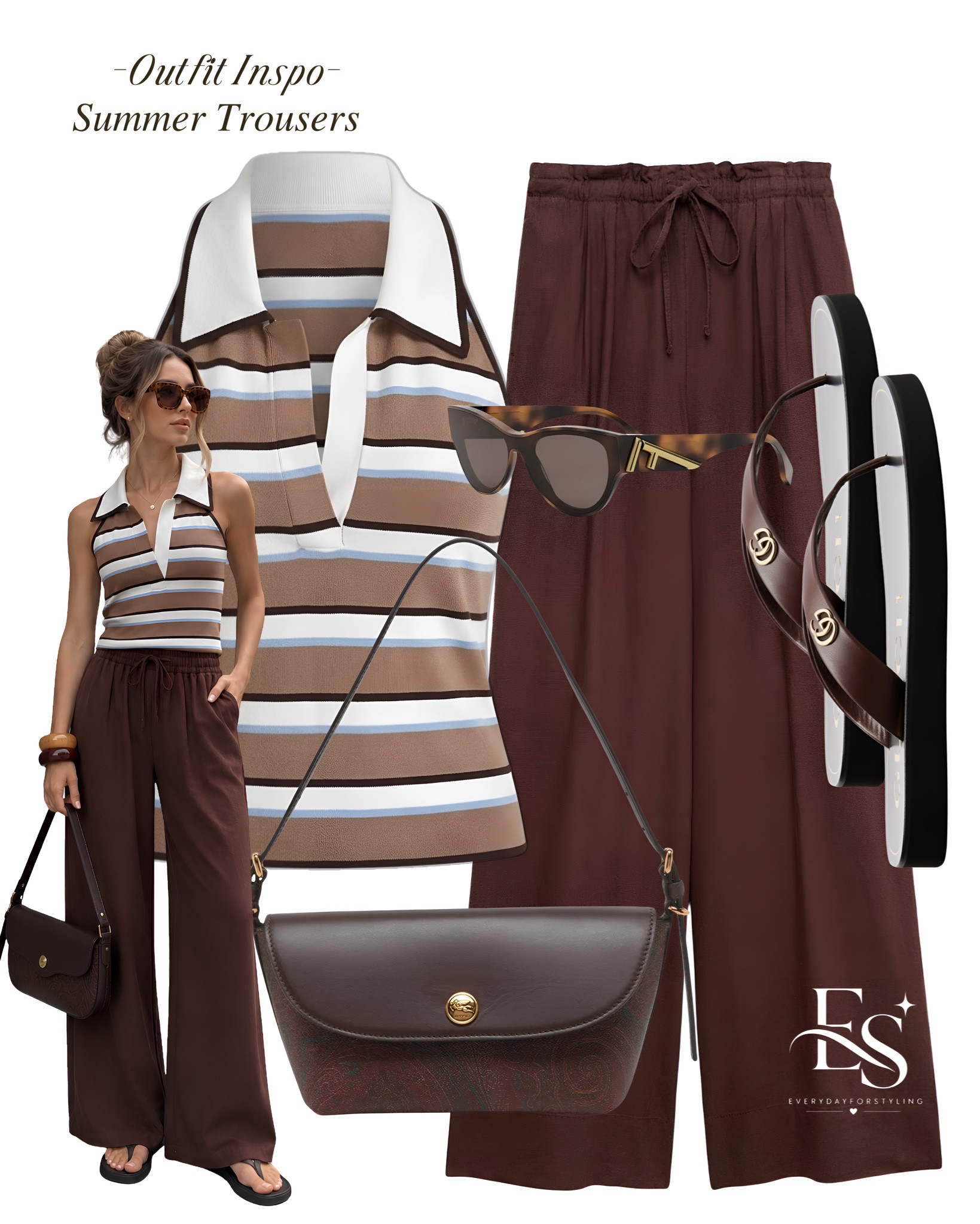 Brown trousers, striped polo, instant elegance 🤎

striped trousers outfit, brown wide leg trousers, summer trousers style, quiet luxury outfit ideas, old money summer style, elevated minimalist wardrobe, investment dressing basics, neutral tone outfit, brown and white outfit, knit polo top styling, ringer tee outfit, crossbody bag styling, tortoise sunglasses outfit, flip flop summer outfit, capsule wardrobe summer, US summer fashion trends, UK summer style inspo, effortless chic outfit, drawstring trousers style, timeless summer outfit

#quietluxurystyle, #oldmoneysummer, #elevatedminimalism, #investmentwardrobe, #europeansummerstyle

#LTKootd #LTKTravel #LTKSeasonal