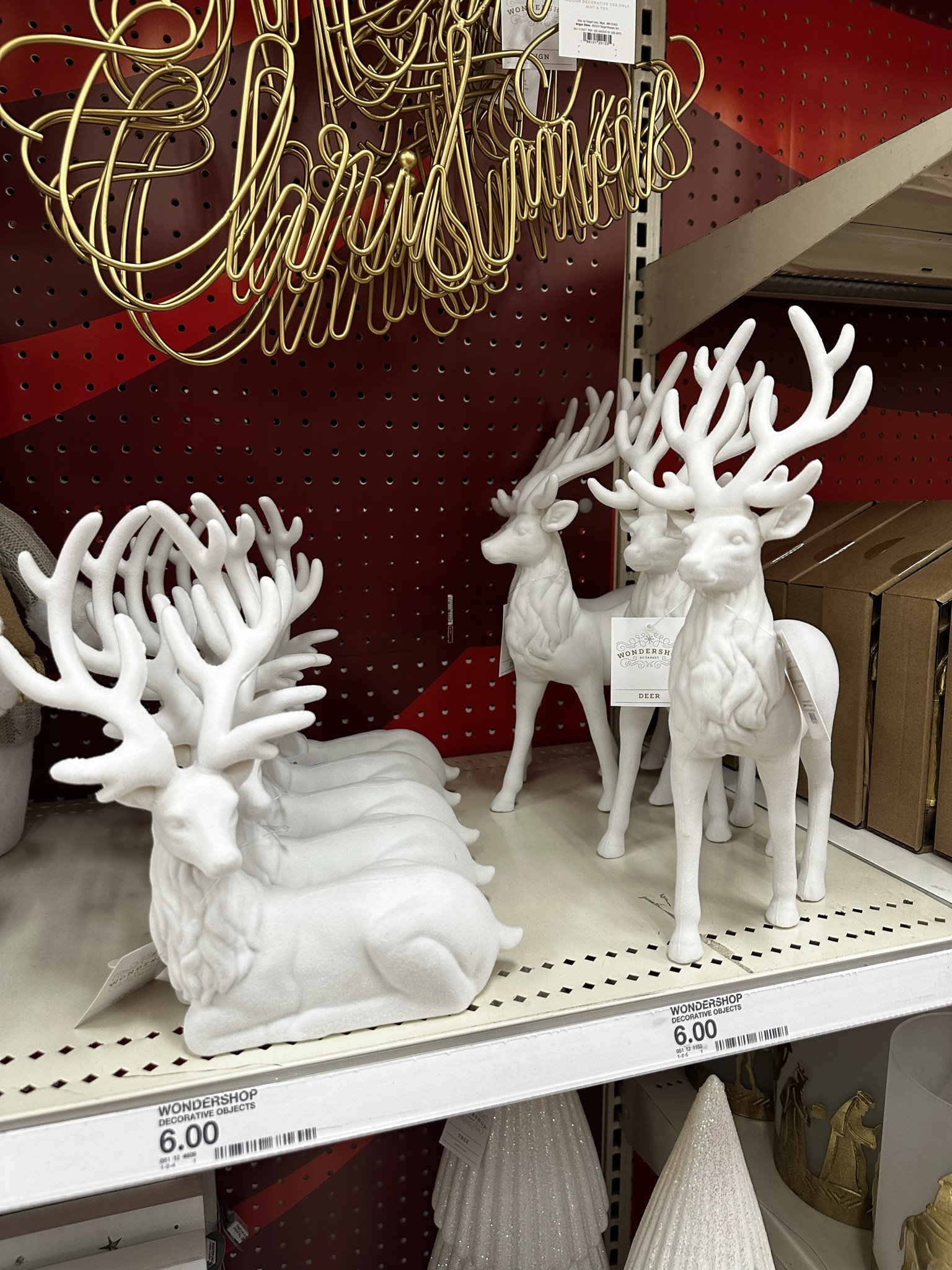 White deer Christmas decorations at Target 